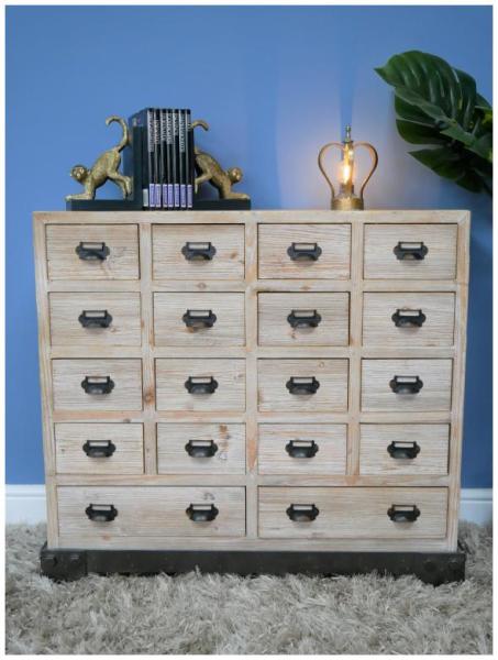 Product photograph of Dutch Fir Wood Multi Drawer Floor Cabinet from Choice Furniture Superstore.