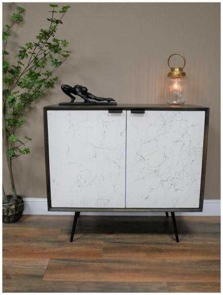 Product photograph of Dutch Marble Effect 2 Door Venice Storage Cabinet from Choice Furniture Superstore.
