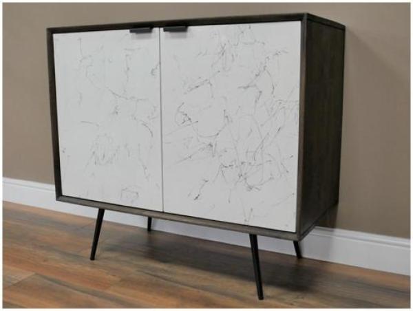 Product photograph of Dutch Marble Effect 2 Door Venice Storage Cabinet from Choice Furniture Superstore.