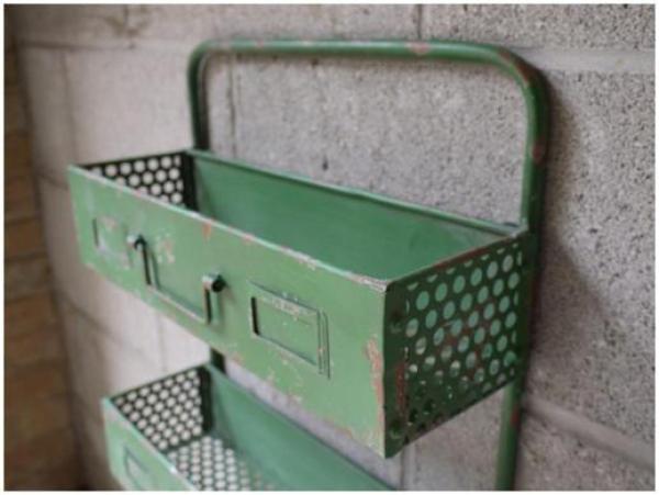 Product photograph of Dutch Metal Green Painted Hanging Shelf from Choice Furniture Superstore.