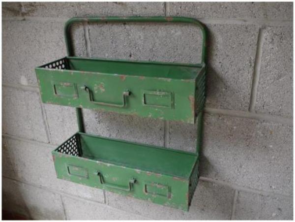 Product photograph of Dutch Metal Green Painted Hanging Shelf from Choice Furniture Superstore.