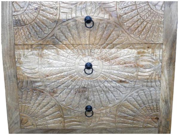 Product photograph of Dutch Carved 3 Drawer Chest from Choice Furniture Superstore.