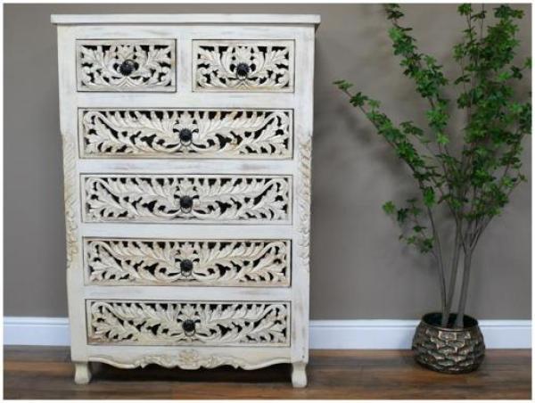 Product photograph of Dutch Carved 5 Drawer Chest from Choice Furniture Superstore.