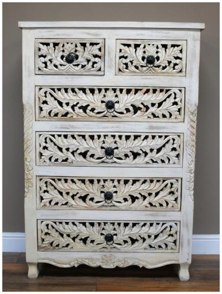Product photograph of Dutch Carved 5 Drawer Chest from Choice Furniture Superstore.