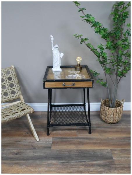 Product photograph of Dutch With Storage Side Table from Choice Furniture Superstore.