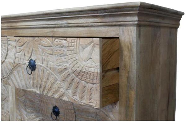 Product photograph of Dutch Mango Wood Large Carved Chest Of Drawer from Choice Furniture Superstore.