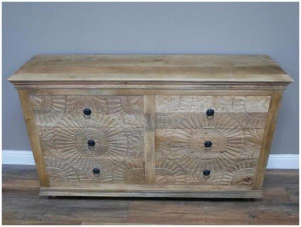 Product photograph of Dutch Mango Wood Large Carved Chest Of Drawer from Choice Furniture Superstore.