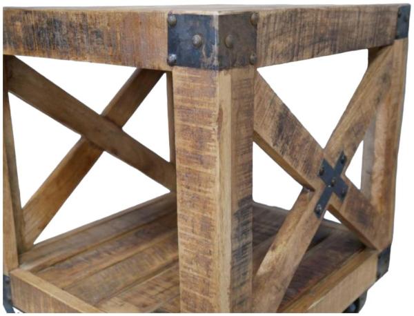 Product photograph of Dutch Mango Wood Sqaure Small Side Table from Choice Furniture Superstore.