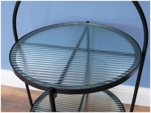 Product photograph of Dutch Metal And Glass Round Side Table from Choice Furniture Superstore.