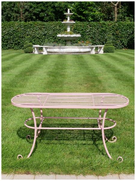 Product photograph of Dutch Pink Metal Outdoor Garden Bench from Choice Furniture Superstore.