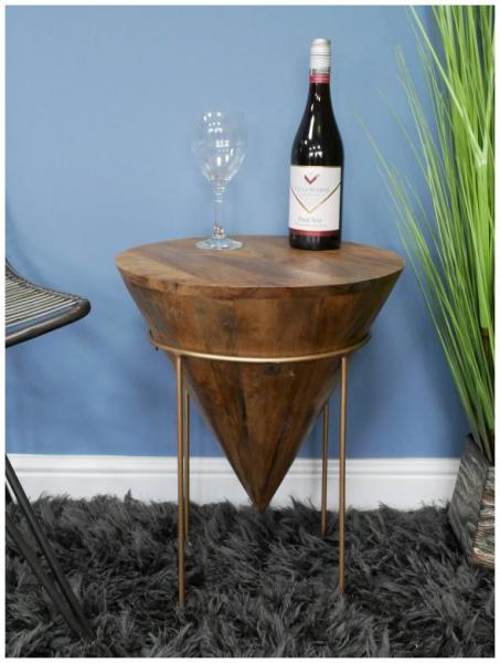 Product photograph of Dutch Mango Wood Side Table - 7741 from Choice Furniture Superstore.