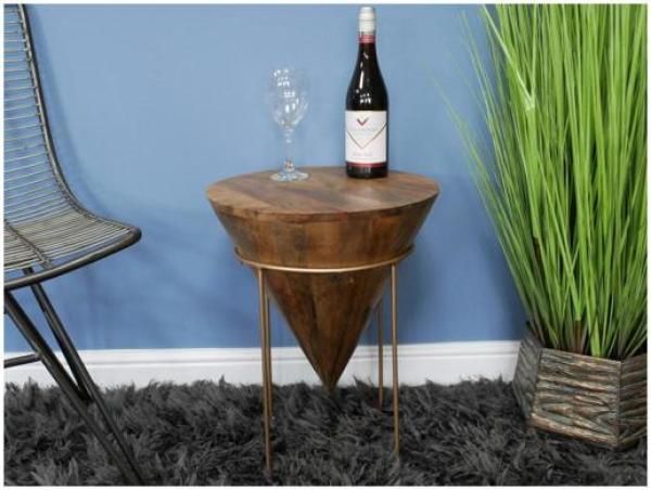 Product photograph of Dutch Mango Wood Side Table - 7741 from Choice Furniture Superstore.