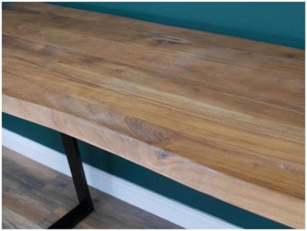 Product photograph of Dutch Acacia Wood Edge Bar Table - 200cm from Choice Furniture Superstore.