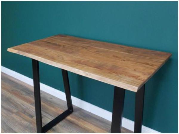 Product photograph of Dutch Acacia Wood Edge Bar Table - 130cm from Choice Furniture Superstore.