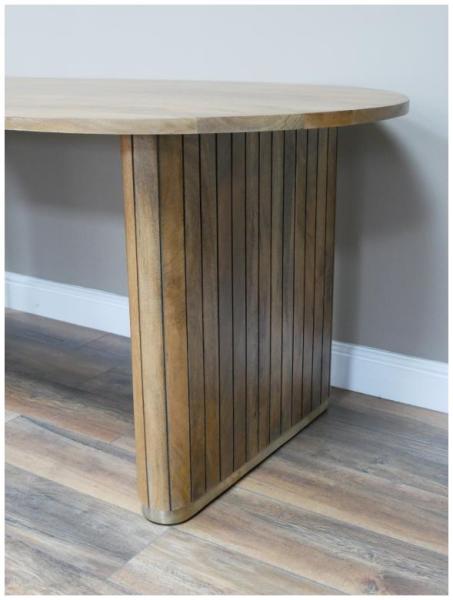 Product photograph of Dutch Mango Wood Oval Dining Table - 6 Seater from Choice Furniture Superstore.
