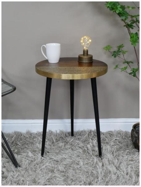 Product photograph of Dutch Metal Round Side Table - 8664 from Choice Furniture Superstore.