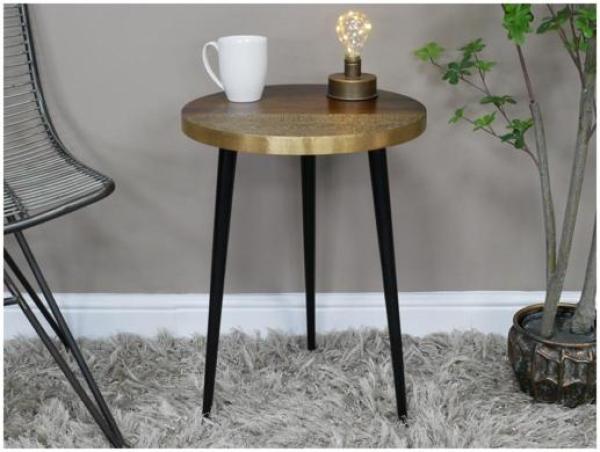 Product photograph of Dutch Metal Round Side Table - 8664 from Choice Furniture Superstore.