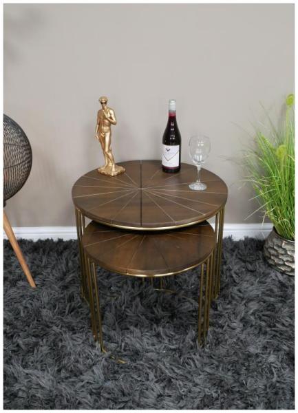 Product photograph of Dutch Mango Wood Side Tables Set Of 2 - 8677 from Choice Furniture Superstore.