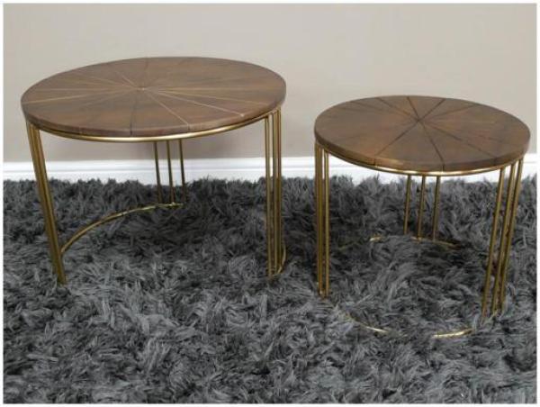 Product photograph of Dutch Mango Wood Side Tables Set Of 2 - 8677 from Choice Furniture Superstore.