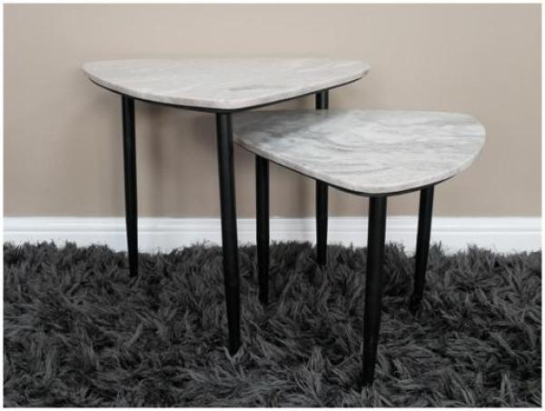 Product photograph of Dutch Marble Top Side Tables Set Of 2 from Choice Furniture Superstore.