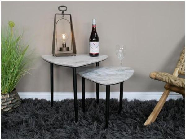 Product photograph of Dutch Marble Top Side Tables Set Of 2 from Choice Furniture Superstore.