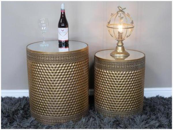 Product photograph of Dutch Mirrored Top Side Table Set Of 2 from Choice Furniture Superstore.