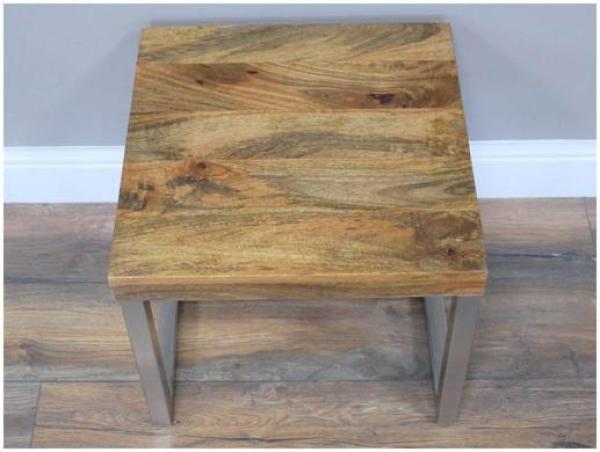 Product photograph of Dutch Wooden Sqaure Side Table - 8954 from Choice Furniture Superstore.