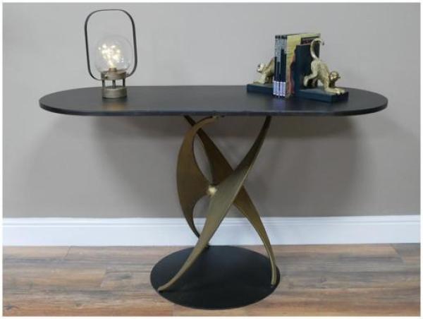 Product photograph of Dutch Metal Oval Side Table from Choice Furniture Superstore.