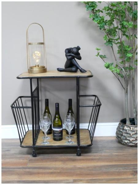 Product photograph of Dutch Mango Wood Drink Trolley from Choice Furniture Superstore.