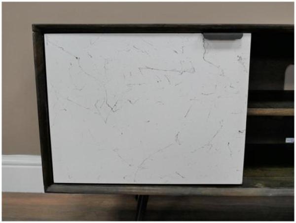 Product photograph of Dutch Venice Mango Wood And Marble Effect Tv Cabinet from Choice Furniture Superstore.