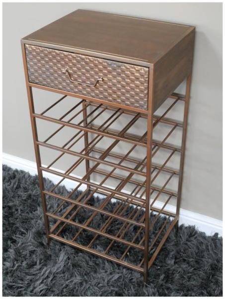 Product photograph of Dutch Copper 1 Drawer Bar Cabinet from Choice Furniture Superstore.