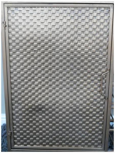 Product photograph of Dutch Copper Metal 1 Door 2 Drawer Bar Cabinet from Choice Furniture Superstore.