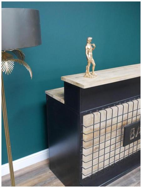 Product photograph of Dutch Mango Wood 1 Door 3 Drawer Bar Cabinet from Choice Furniture Superstore.