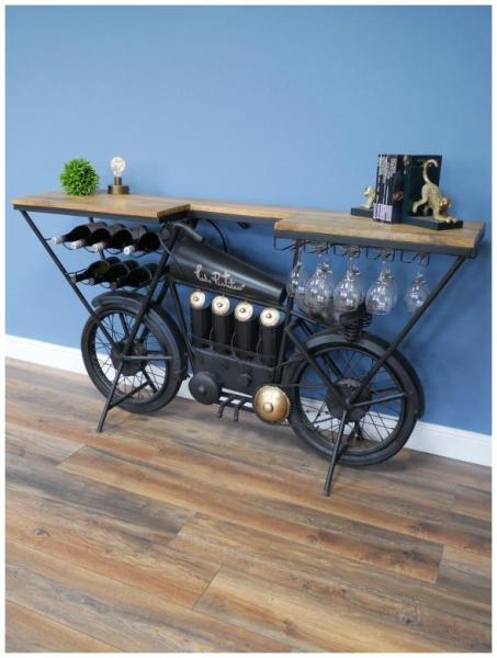 Product photograph of Dutch Mango Wood And Iron Bike Bar from Choice Furniture Superstore.