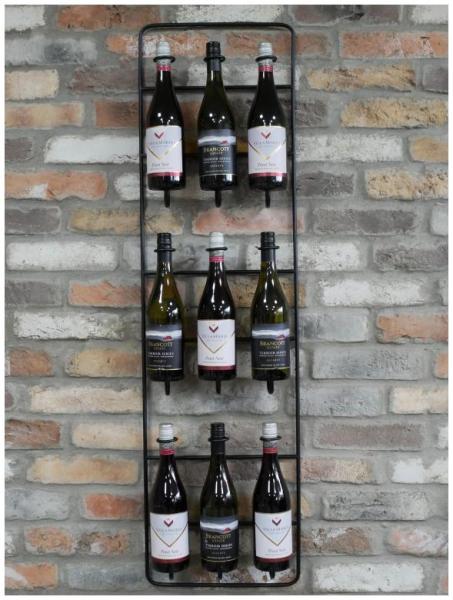 Product photograph of Dutch Black Metal 9 Wine Bottle Holder Set Of 2 from Choice Furniture Superstore.