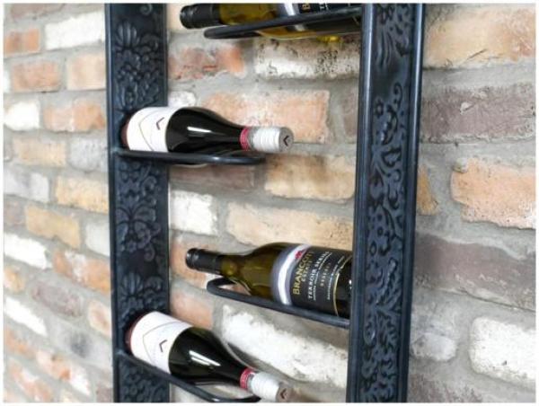 Product photograph of Dutch Black Metal 10 Wine Bottle Holder - 9363 from Choice Furniture Superstore.