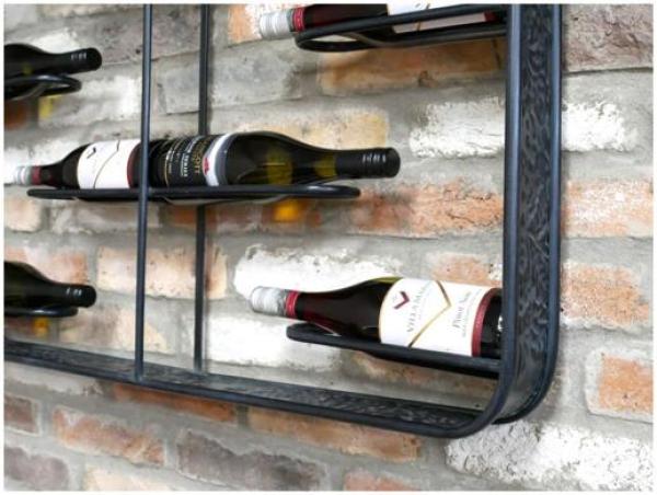 Product photograph of Dutch Black Metal 10 Small Wine Bottle Holder - 9363 from Choice Furniture Superstore.