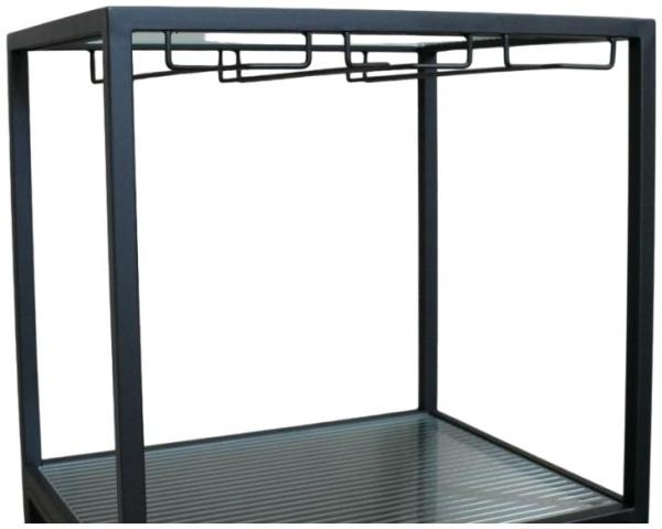 Product photograph of Dutch Black Metal 1 Door Wine Cabinet from Choice Furniture Superstore.