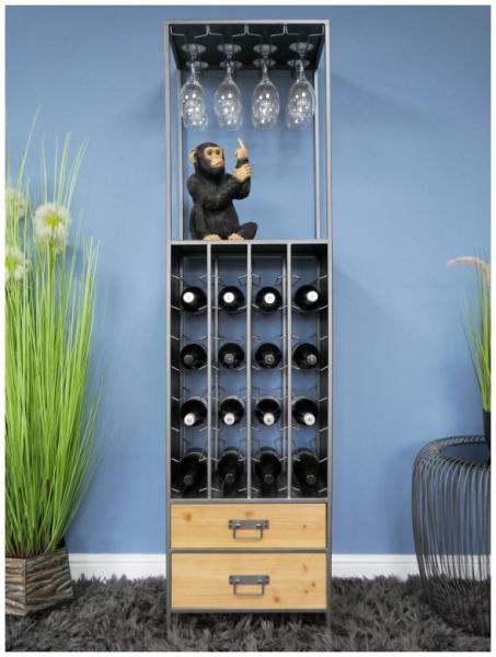 Product photograph of Dutch 2 Drawer 32 Bottles Wine Cabinet from Choice Furniture Superstore.