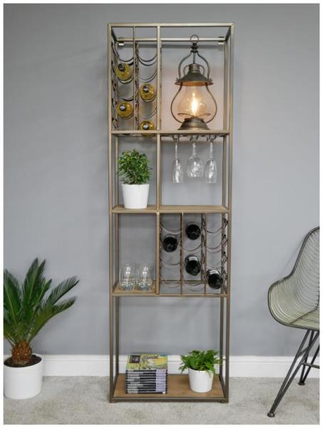 Product photograph of Dutch Industrial Metal Shelving Floor Unit Wine Rack from Choice Furniture Superstore.