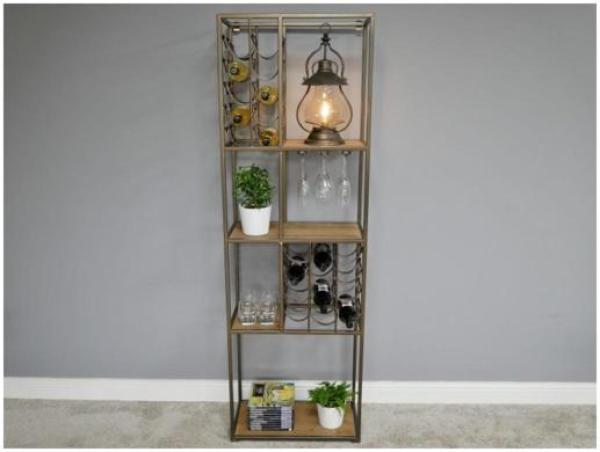 Product photograph of Dutch Industrial Metal Shelving Floor Unit Wine Rack from Choice Furniture Superstore.