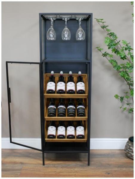 Product photograph of Dutch 1 Door 15 Bottle Wine Cabinet from Choice Furniture Superstore.