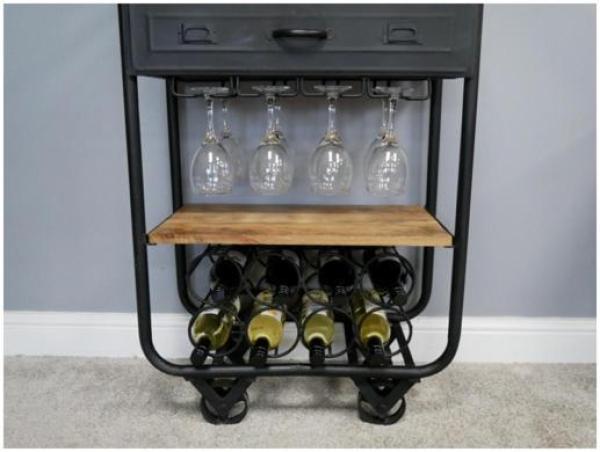 Product photograph of Dutch Black Metal Wine Trolley from Choice Furniture Superstore.
