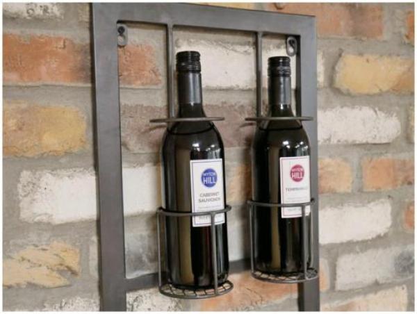 Product photograph of Dutch Metal Wine Wall Unit from Choice Furniture Superstore.