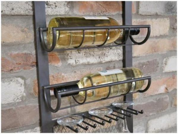 Product photograph of Dutch Metal Wine Wall Unit from Choice Furniture Superstore.