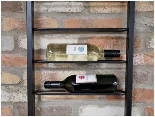 Product photograph of Dutch Tall Black Metal Wine Wall Unit from Choice Furniture Superstore.