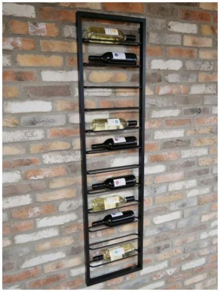 Product photograph of Dutch Tall Black Metal Wine Wall Unit from Choice Furniture Superstore.