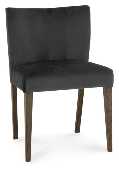 Product photograph of Bentley Designs Turin Gun Metal Velvet Fabric Low Back Dining Chair Sold In Pairs from Choice Furniture Superstore.