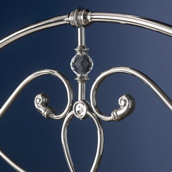 Product photograph of Bentley Designs Elena Shiny Nickel 4ft Small Double Bedstead from Choice Furniture Superstore.