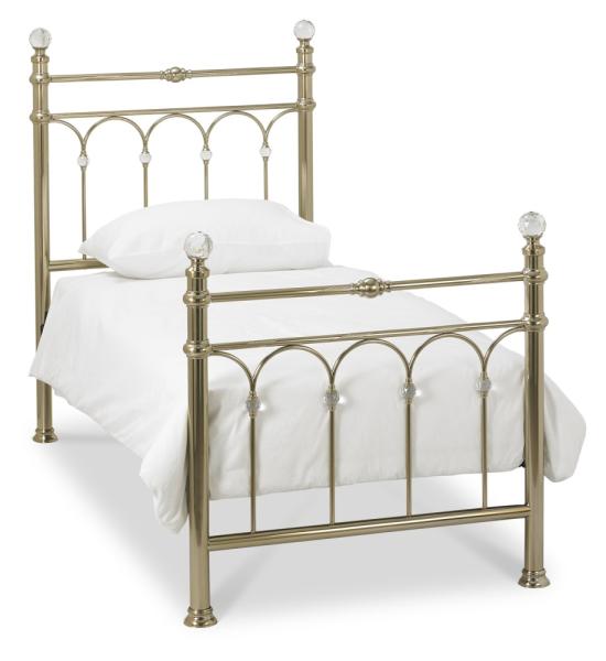 Product photograph of Bentley Designs Krystal Champagne Brass 3ft Single Bedstead from Choice Furniture Superstore.